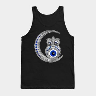 Evil Eye Amulet - Owl on the moon Tank Top